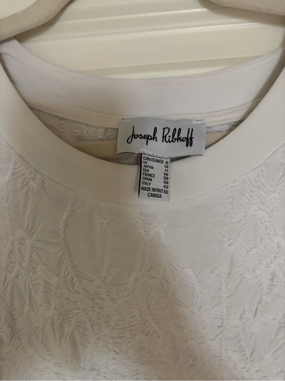 Joseph Ribkoff White Textured Knit Short Sleeve Top - Picture 4 of 4